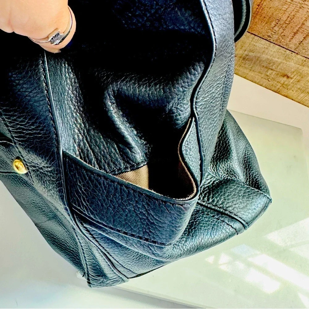 J. Crew Campo Elegant Black Leather Shoulder Bag